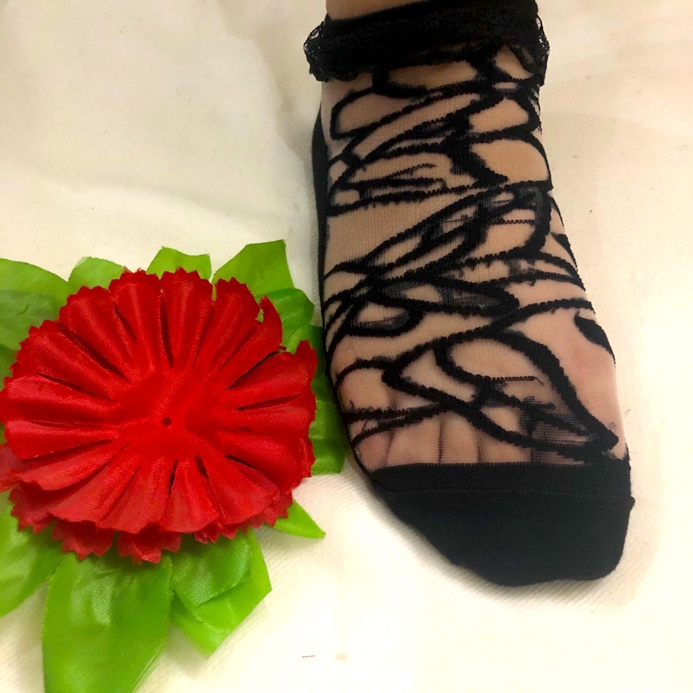 Black socks with lace